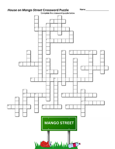 House on Mango Street Crossword Puzzle