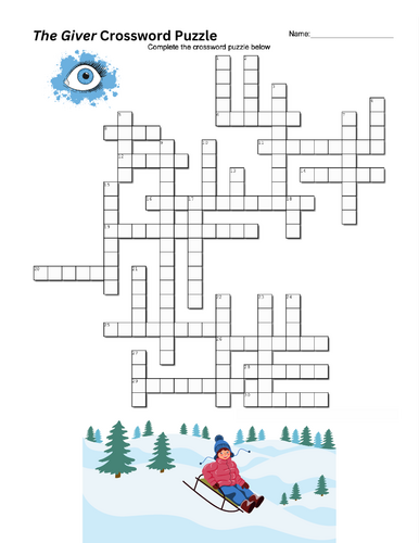 The Giver Crossword Puzzle