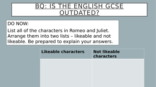 Romeo and Juliet & A Christmas Carol revision lesson