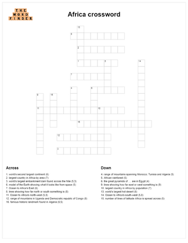 Africa crossword