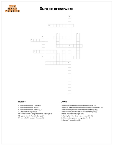 Europe crossword