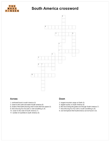 South America crossword