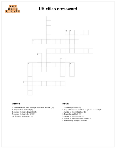 UK cities crossword