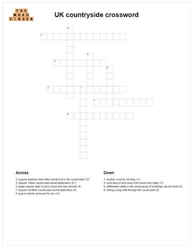 UK countryside crossword