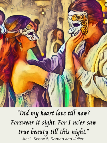 3rd Large Romeo and Juliet Meet at the Masked Ball Poster 18X24