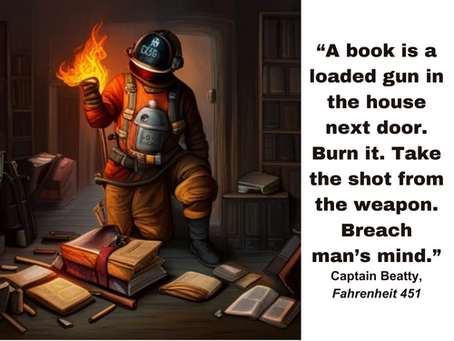 2nd Large Fahrenheit 451 Poster 18X24 with quote