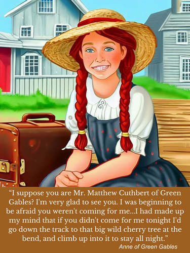 Large Anne of Green Gables Poster (railroad station) 18X24 with quote