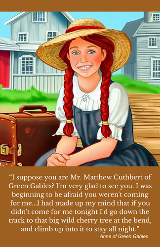 Anne of Green Gables at the Train Station Poster 11X17 with quote