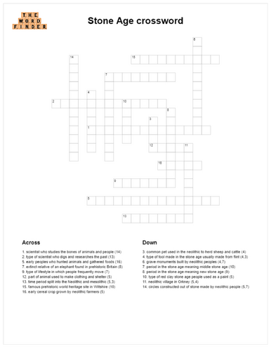 Stone Age crossword