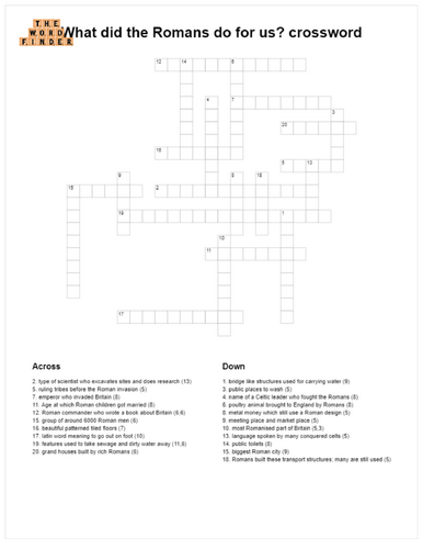 Roman Britain crossword bundle