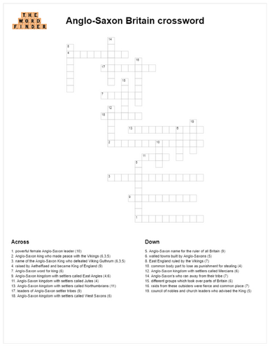 Anglo-Saxon Britain crossword