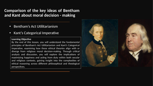 Bentham and Kant for KS5 RS A-level