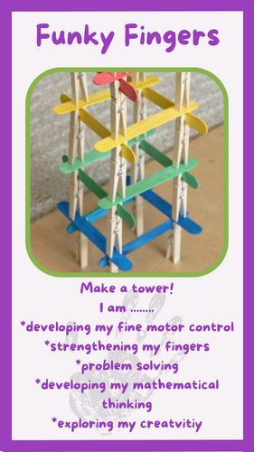 15 Continuous Provision Challenge Cards - Funky Fingers