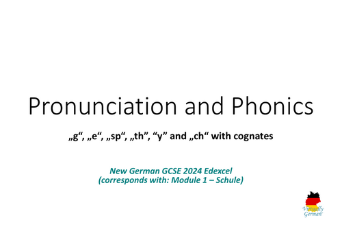 2024 GCSE Edexcel Cognates g/e/sp/th/y/ch – SSC Sound Symbol Correspondence phonics- Module 1 Schule