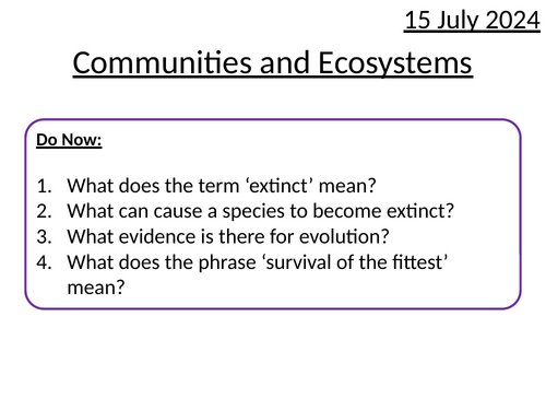 GCSE AQA Biology - Ecology Unit