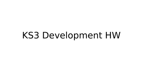 KS3 Unit on Development