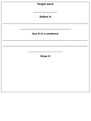 Vocabulary worksheets