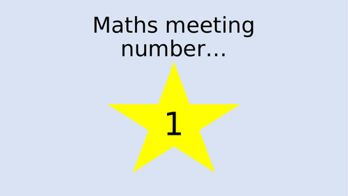Reception Maths meeting