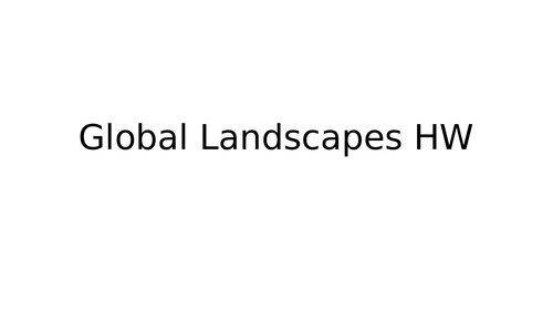 KS3 Geography Global Landscapes Unit