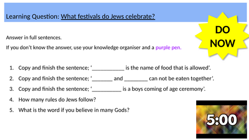 What festivals do Jews celebrate? Passover/Pesach & Rosh Hashanah