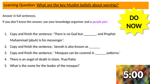 What are the key Muslim beliefs about worship? Islam