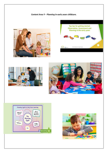 Content Area   Level 1/2 Tech Award in Child Dev and Care in Early Years - Planning in Early Years