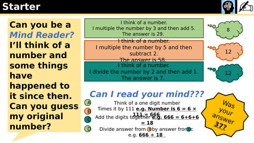 Topic Intro - Year 8 – Unit 4 - Expressions, Equations &, Formulae