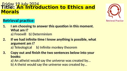 KS3 Philosophy Unit; Is it Ethical?