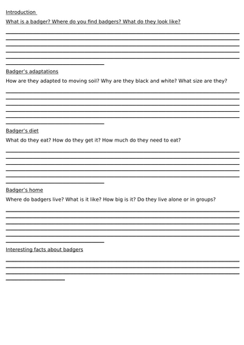 Information text/non-chronological report activities