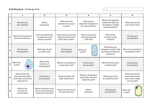 Cell Structures Challenge Grid