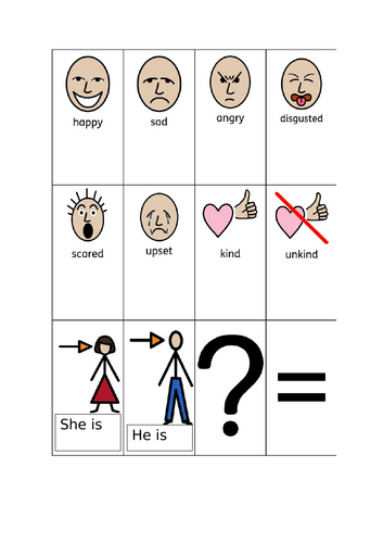 Feelings Communication Board Matching Feelings Activity SEND special needs resource
