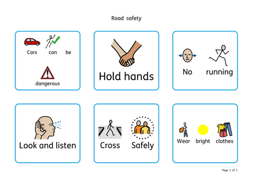 Road safety communication board, road safety image cards