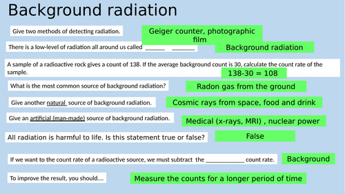 Background radiation and the uses of radiation plenary