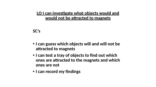 magnets what objects attract or repel to magnets investigation science powerpoint presentation