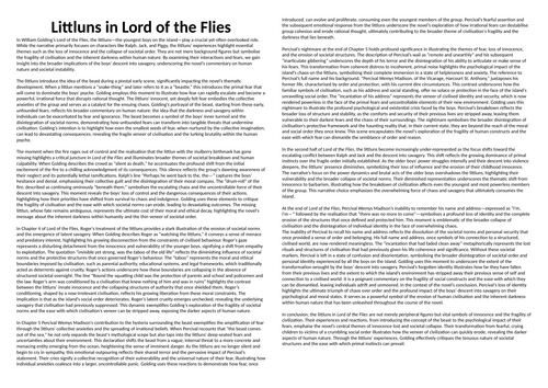 Littluns in Lord of the Flies Model Response