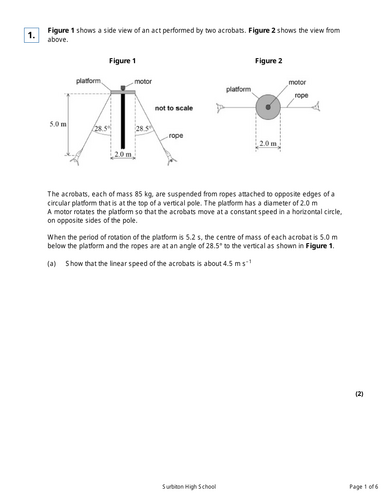 AQA A-level Further Mechanics - SHM (FULL TOPIC QUESTION SHEETS)