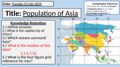 Population of Asia - KS3 (Key Stage 3)