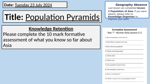 Population Pyramids - KS3 (Key Stage 3)