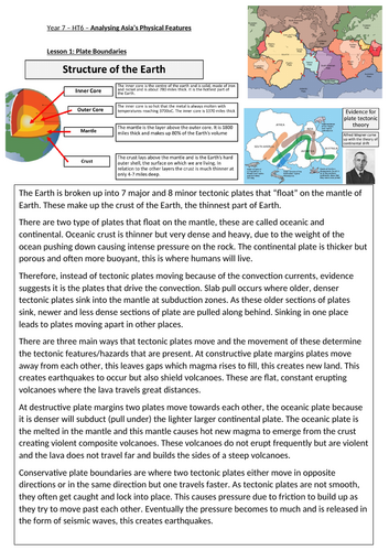 Asia's Plate Tectonics - KS3 (Key Stage 3) | Teaching Resources