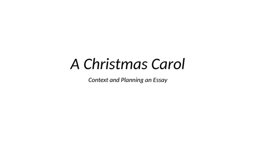 A Christmas Carol Context and Essay Q