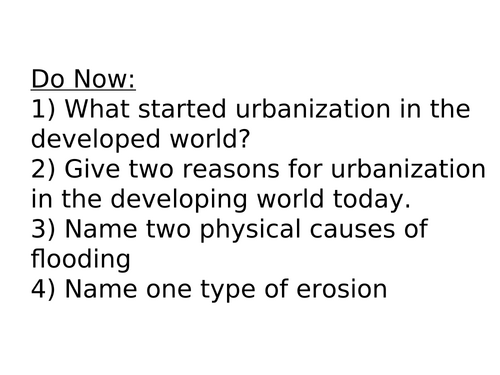 Topic 4: Changing Cities - Lesson 3 - UK Population Distribution