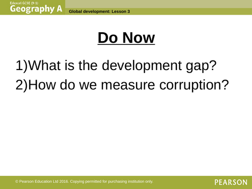 Topic 5: Global Development - Lesson 4 - Uneven Development