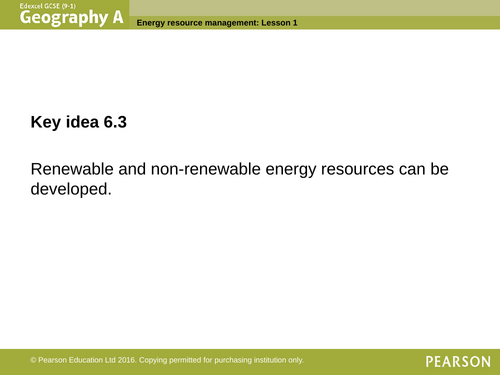 Topic 6: Resource Management - Lesson 4 - Classifying energy resources