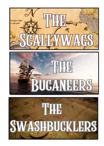 Pirate Theme Group Name Labels