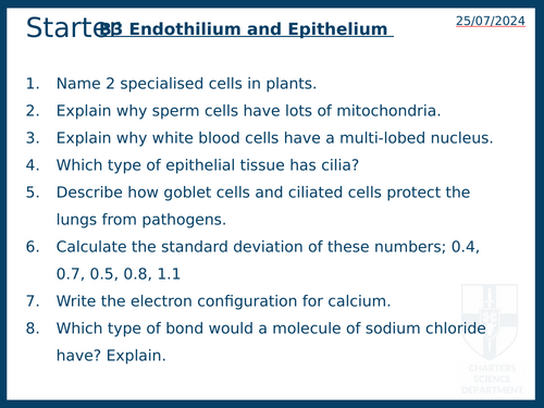 BTEC Applied Science Endothelium and Smoking