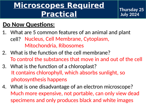 Microscopes Required Practical