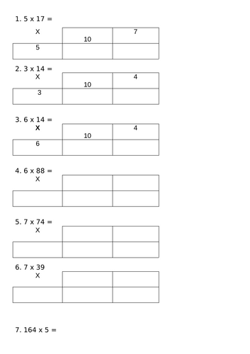 Tens and Unit Grids