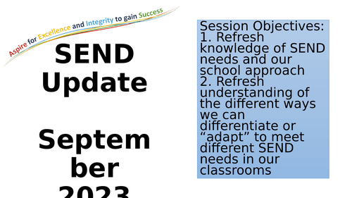 Inset Day - SEND, Adaptive Teaching and EEF Principles