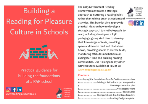 Building the foundations of Reading for Pleasure in your school 8 page Booklet