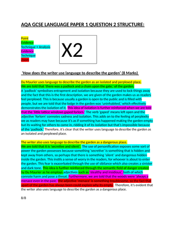 AQA GCSE English Language P1 Q2 Structure